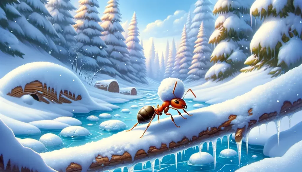 النملة الصغيرة وفصل الشتاء القاسي